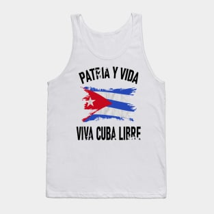 Cuba Libre Freedom Free Cuba Vintage Cuban Flag Tank Top